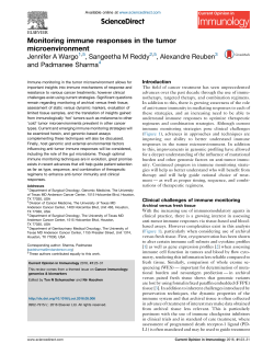 Monitoring immune responses in the tumor microenvironment
