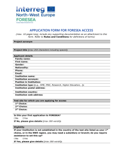 the FORESEA Access Application Form