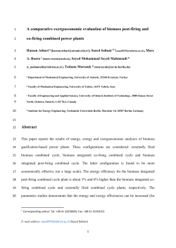 A comparative exergoeconomic evaluation of biomass post