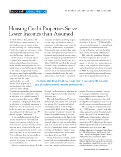 Housing Credit Properties Serve Lower Incomes than Assumed