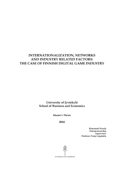 internationalization, networks and industry related factors