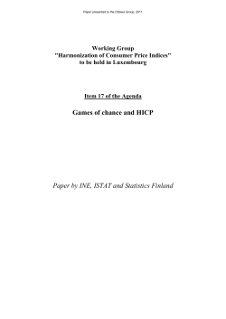 Games of chance and HICP Paper by INE, ISTAT and Statistics