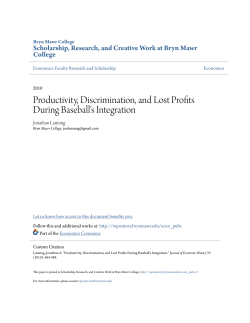 Productivity, Discrimination, and Lost Profits During Baseball`s
