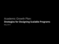 Academic Growth Plan: Strategies for Designing Scalable Programs