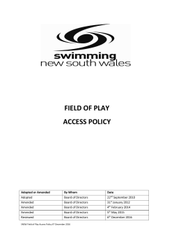 Field of Play Access Policy