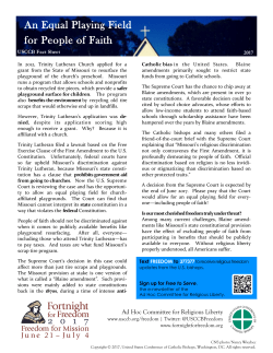 An Equal Playing Field for People of Faith