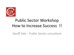 Public Sector Workshop How to Win Bids