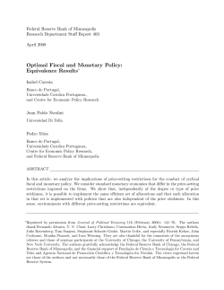 Optimal Fiscal and Monetary Policy