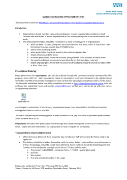 Guidance on Security of Prescription Forms This document is based