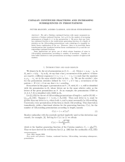 Catalan Continued Fractions and Increasing Subsequences in