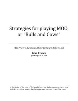 Strategies for playing MOO, or &ldquo;Bulls and Cows