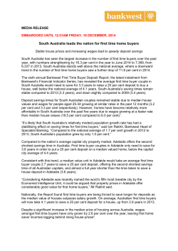 South Australia leads the nation for first time home buyers