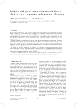 Evolution and spatial structure interact to in&pound;uence plant^herbivore