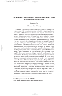 Intrasentential Codeswitching as Conceptual Projection of Lemmas