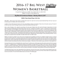 2016-17 Big West Women`s Basketball