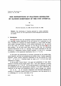 BY RANDOM SUBDIVISION OF THE UNIT INTERVAL
