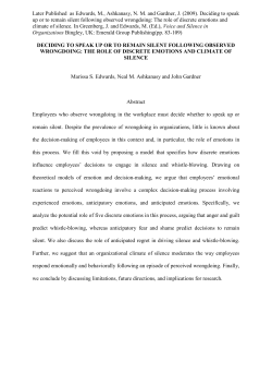 Deciding to Speak Up or to Remain Silent Following