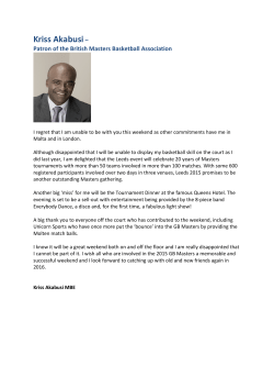 Kriss Akabusi &ndash; Patron of the British Masters Basketball Association