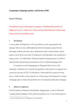 Languages, language-games, and forms of life