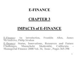 Effects of E-finance on Financial Service Sector 3.Consolidation