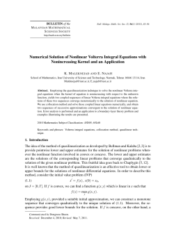 Numerical Solution of Nonlinear Volterra Integral Equations with