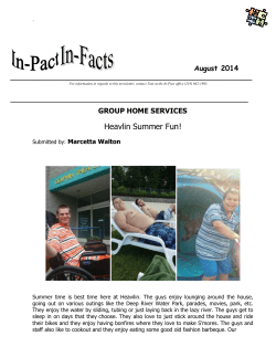 August 2014 For information in regards to this newsletter, contact