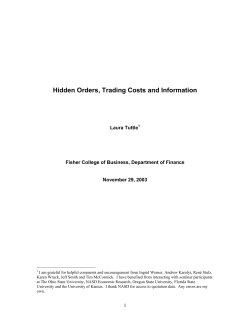 Hidden Orders, Trading Costs and Information