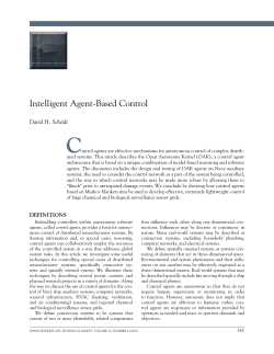 Intelligent Agent-Based Control - Johns Hopkins APL Technical Digest