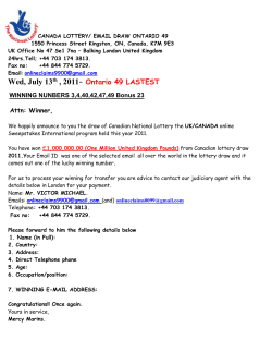 canada lottery/ email draw ontario 49