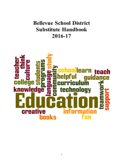 Bellevue School District Substitute Handbook 2016-17