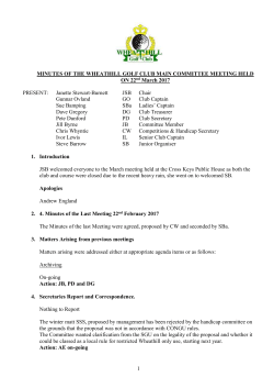 minutes of the wheathill golf club playing committee &ndash; 13 feb 13