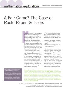 A Fair Game? The Case of Rock, Paper, Scissors