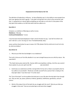 Empowered to be the Head no the Tail. The