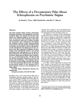 The Effects of a Documentary Film About Schizophrenia on