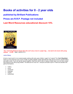 ACTIVITIES FOR 0 &ndash; 5 YEAR OLDS: