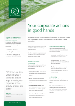 Your corporate actions in good hands