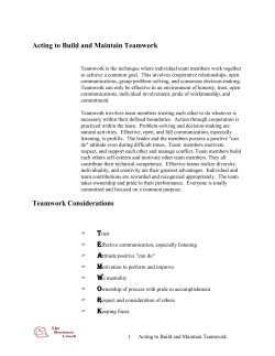developing teamwork - The Business Coach