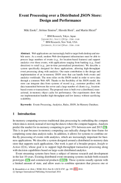 LNCS 8787 - Event Processing over a Distributed JSON Store
