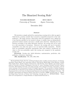 The Binarized Scoring Rule - The Review of Economic Studies