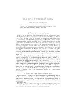 SOME TOPICS IN PROBABILITY THEORY 1. The set of Martingale