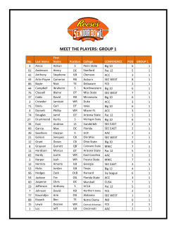 MEET THE PLAYERS -- Group 1