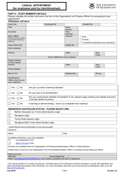 Casual Appointment Form Part A