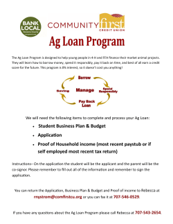 Complete Ag Loan Packet - Community First Credit Union