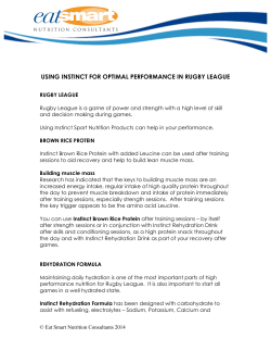 Rugby League - Instinct Sports Nutrition