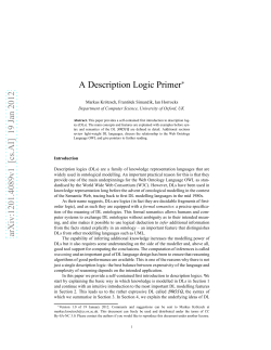 A Description Logic Primer - Department of Computer Science