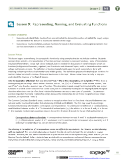 Algebra I Module 3, Topic B, Lesson 9: Teacher Version