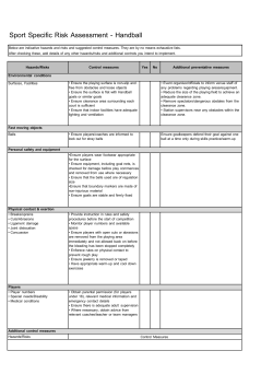 handball risk assessment EHA