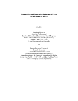 Competition and Innovation Behavior of Firms in Sub