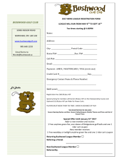 2017 Mens League Registration Form