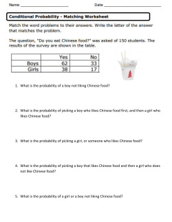 Conditional Probability Worksheet